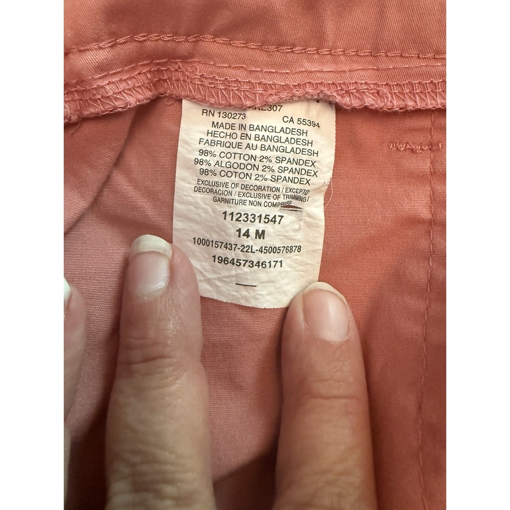 New Womens Lee Dungaree Shorts 14M Pink Rose Relaxed Fit Cotton Stretch Chino - Picture 4 of 4